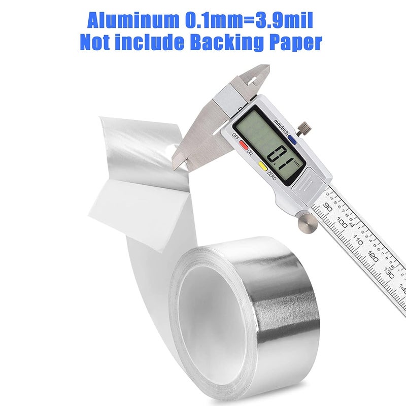 Romeda Aluminum Foil Tape, 2 inch x 65 Feet Foil Tape (3.9 mil), Silver Insulation Adhesive Metal Tape, High Temperature Heavy Duty HVAC Tapes for Ductwork, Dryer Vent, HVAC - Image 3